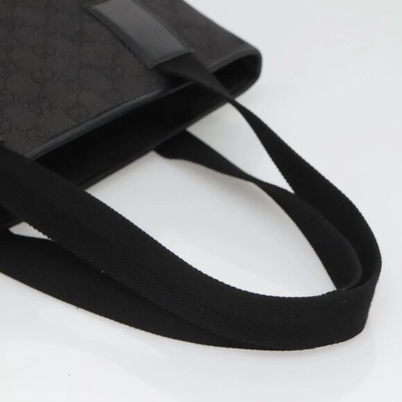 GUCCI GG Canvas Tote Bag Outlet Black Silver - Picture 7 of 14